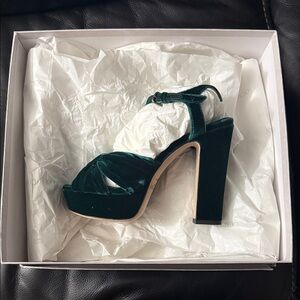 Jimmy Choo Green Velvet Women's Heels